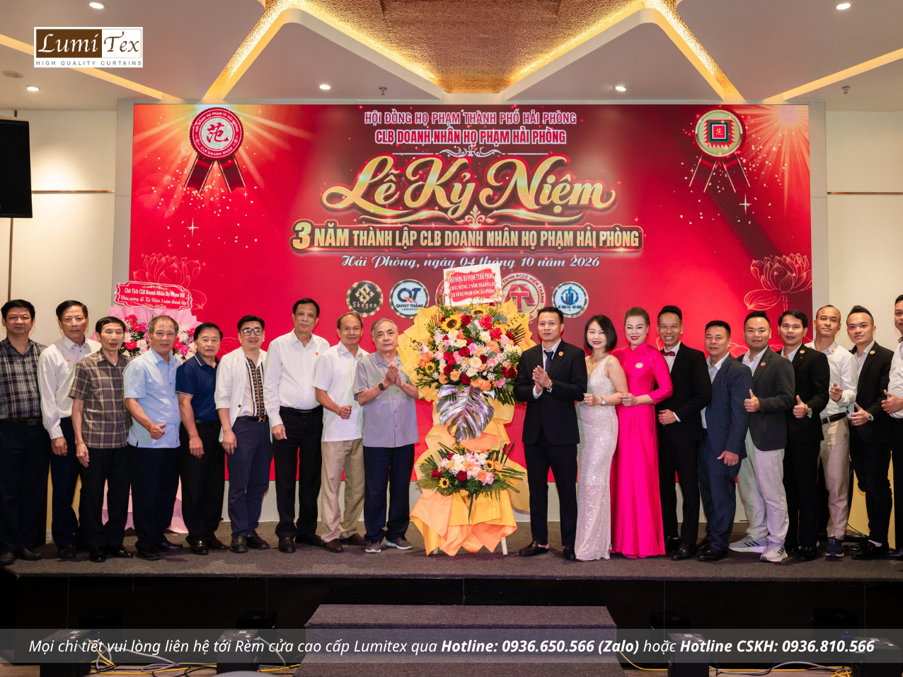 Rèm Lumitex tham gia Lễ kỷ niệm 3 năm thành lập CLB Doanh nhân họ Phạm Hải Phòng