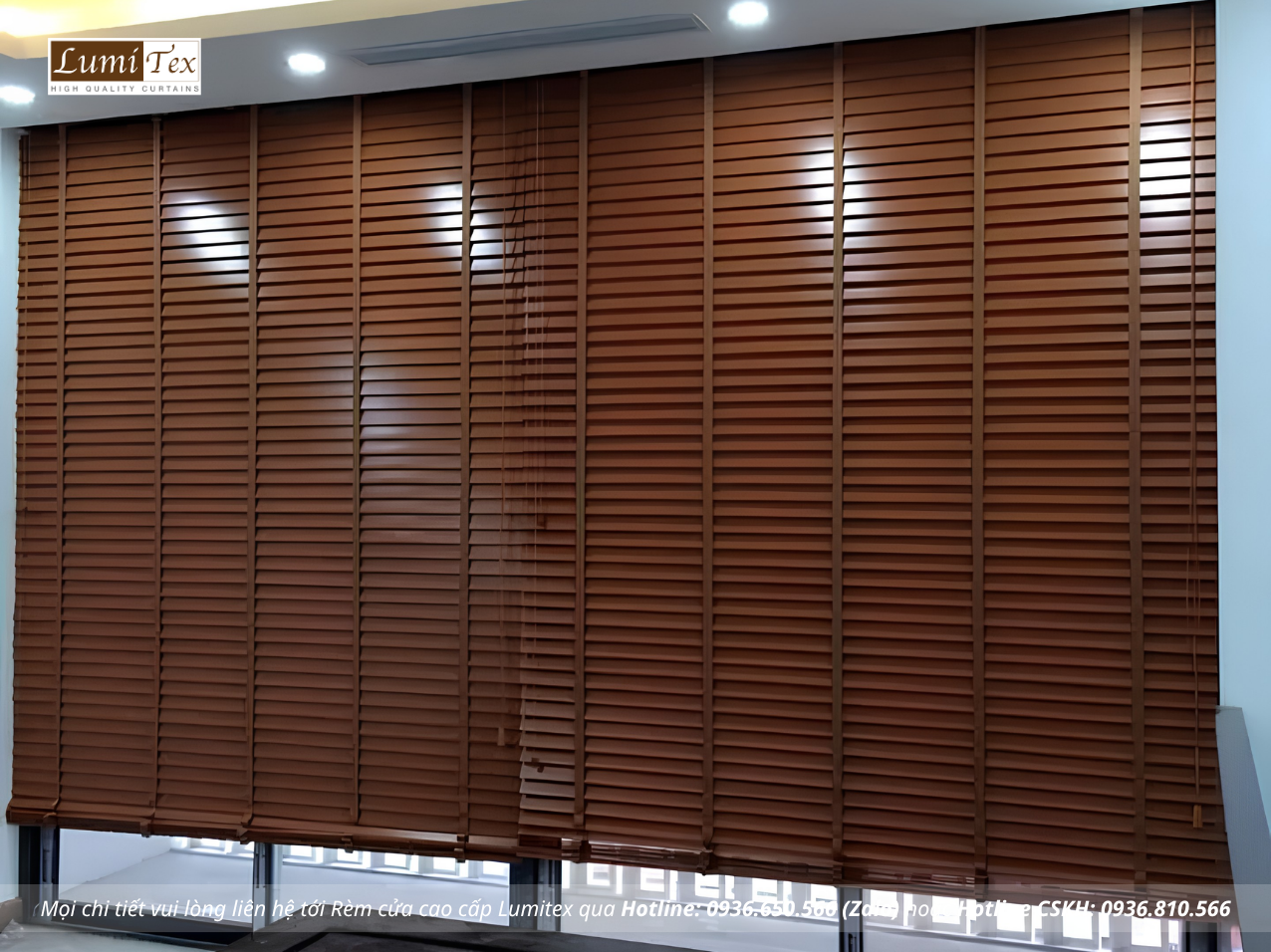 Rèm sáo gỗ cho nhà hiện đại giải pháp cân bằng ánh sáng và riêng tư