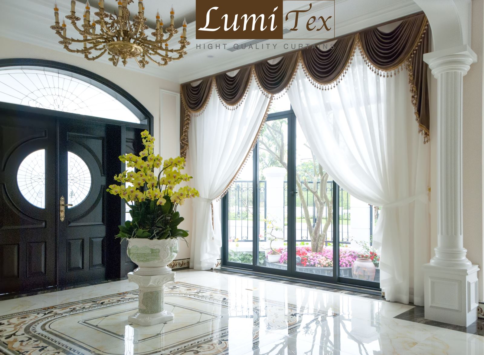 rèm vải lumitex cho biệt thự