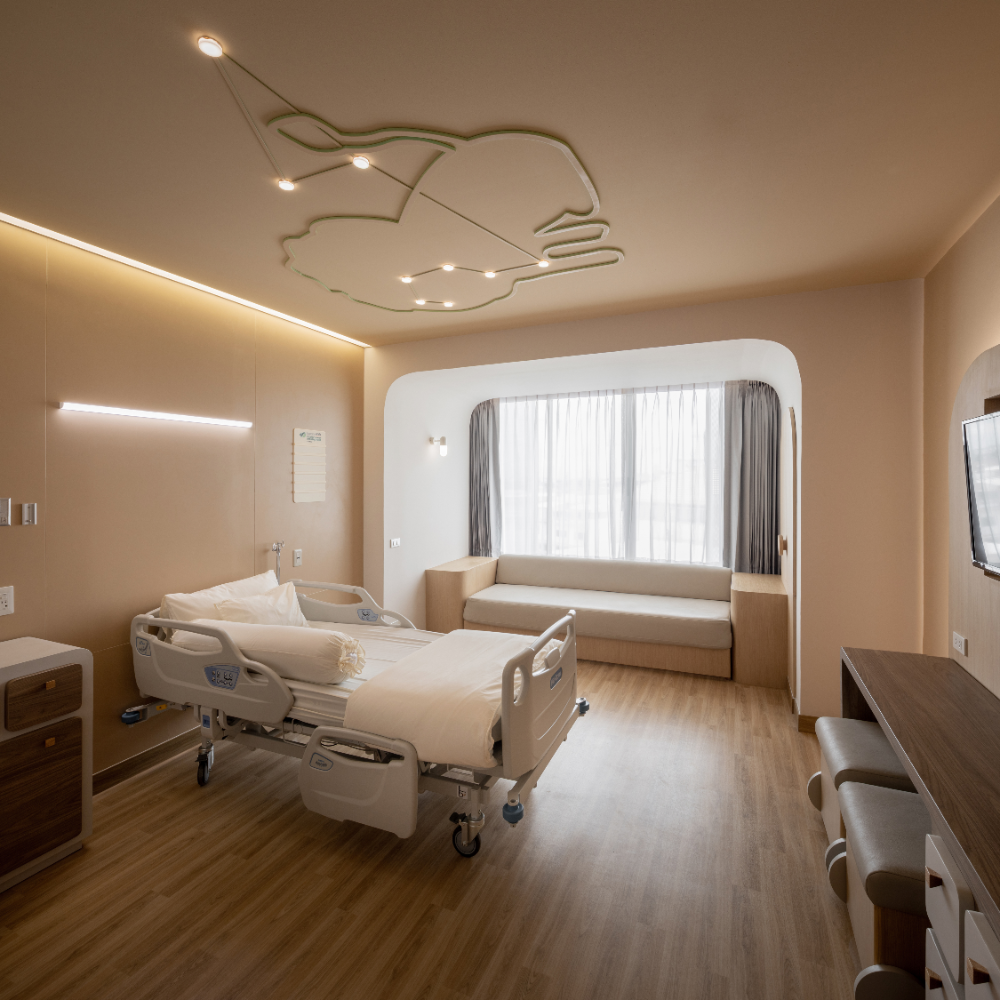 Rèm bệnh viện Lumitex được thiết kế với đơn giản, nhẹ nhàng, tạo sự gần gũi với bệnh nhân