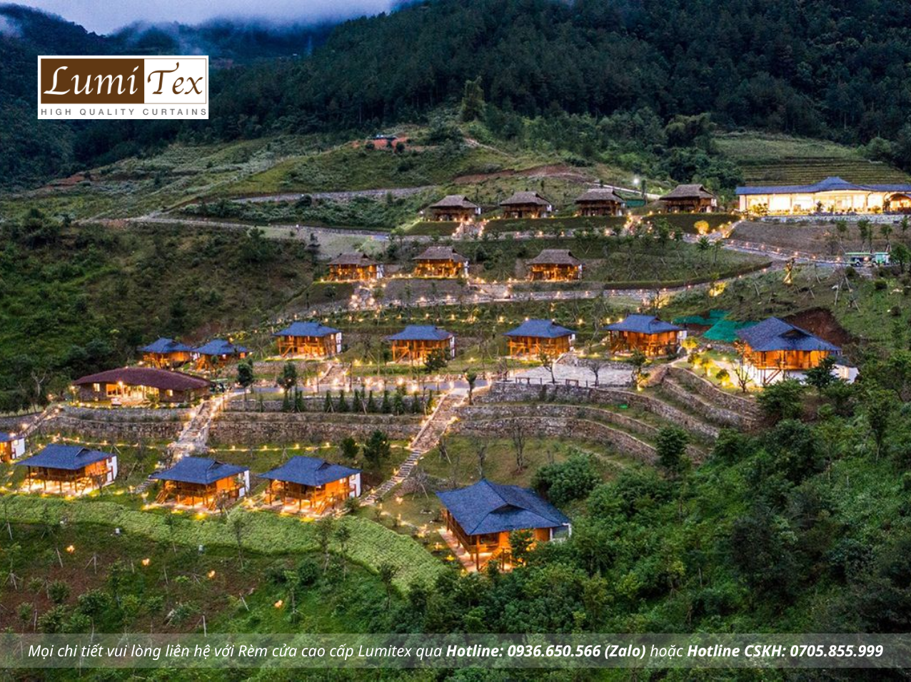 Dự án lắp đặt rèm cửa cao cấp tại Le Champ Tú Lệ Resort Hot Spring & Spa
