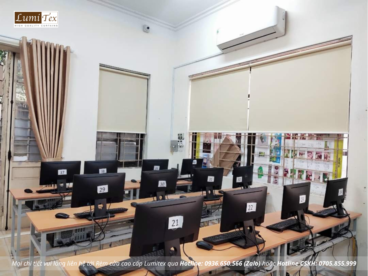 Lựa chọn lắp đặt rèm cửa cho lớp học