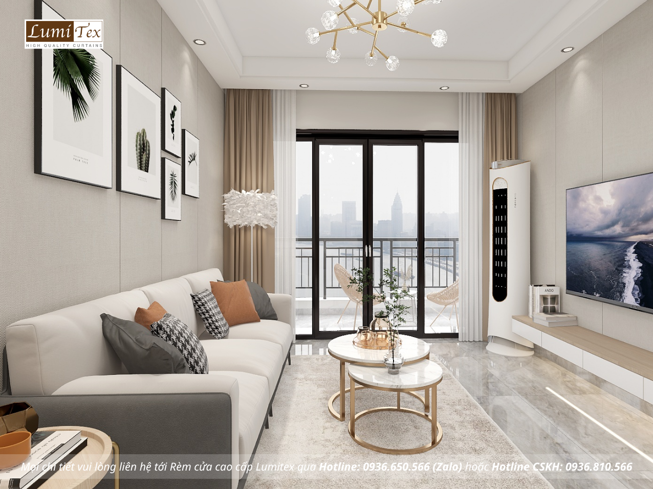 Gợi ý rèm chống nắng cho phòng khách chung cư mới nhất 2026 Gợi ý rèm chống nắng cho phòng khách chung cư mới nhất 2026