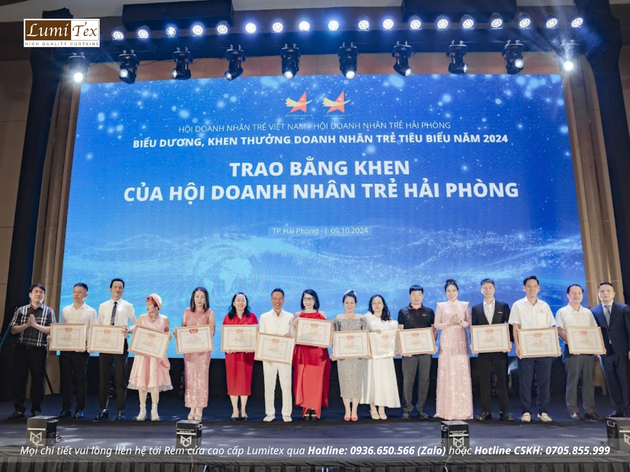 Các cá nhân được nhận Giấy khen của Hội Doanh nhân trẻ Hải Phòng.