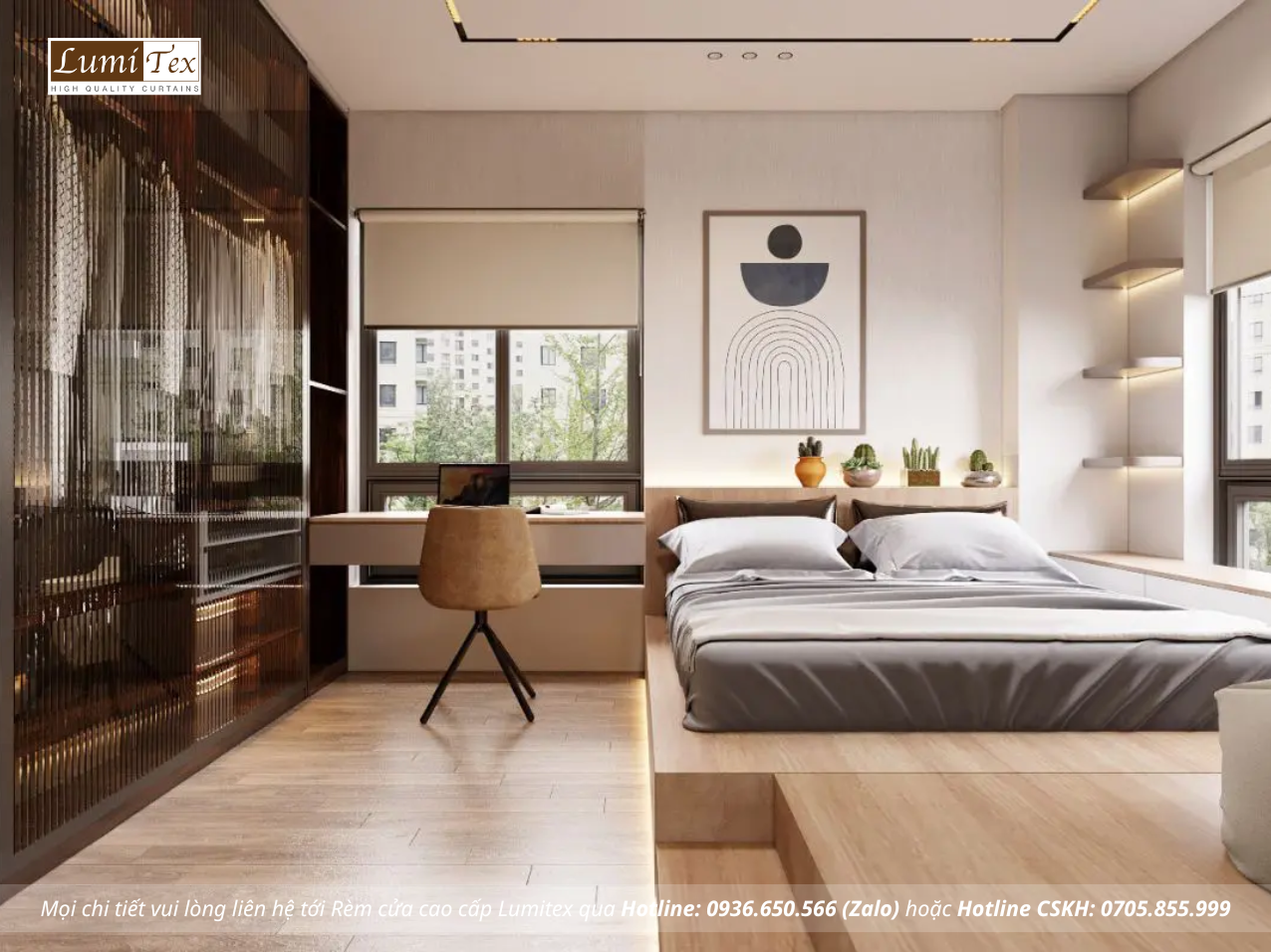 Hướng dẫn chọn rèm cửa phòng ngủ chung cư hiện đại mới nhất
