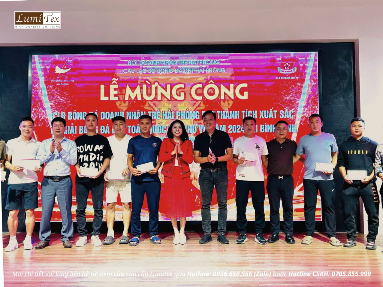 Rèm Lumitex tham dự lễ mừng công CLB bóng đá doanh nhân trẻ Hải Phòng