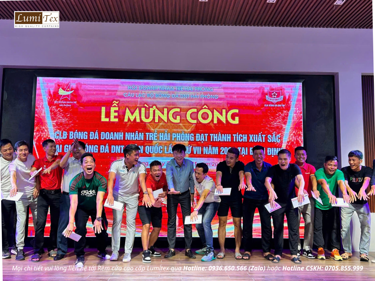 Rèm Lumitex tham dự lễ mừng công CLB bóng đá doanh nhân trẻ Hải Phòng