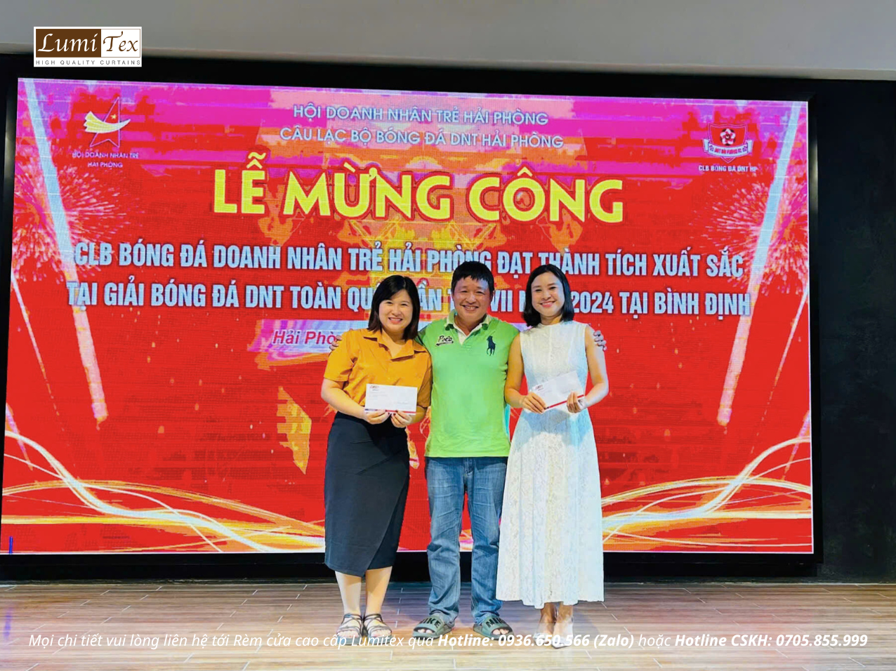 Rèm Lumitex tham dự lễ mừng công CLB bóng đá doanh nhân trẻ Hải Phòng
