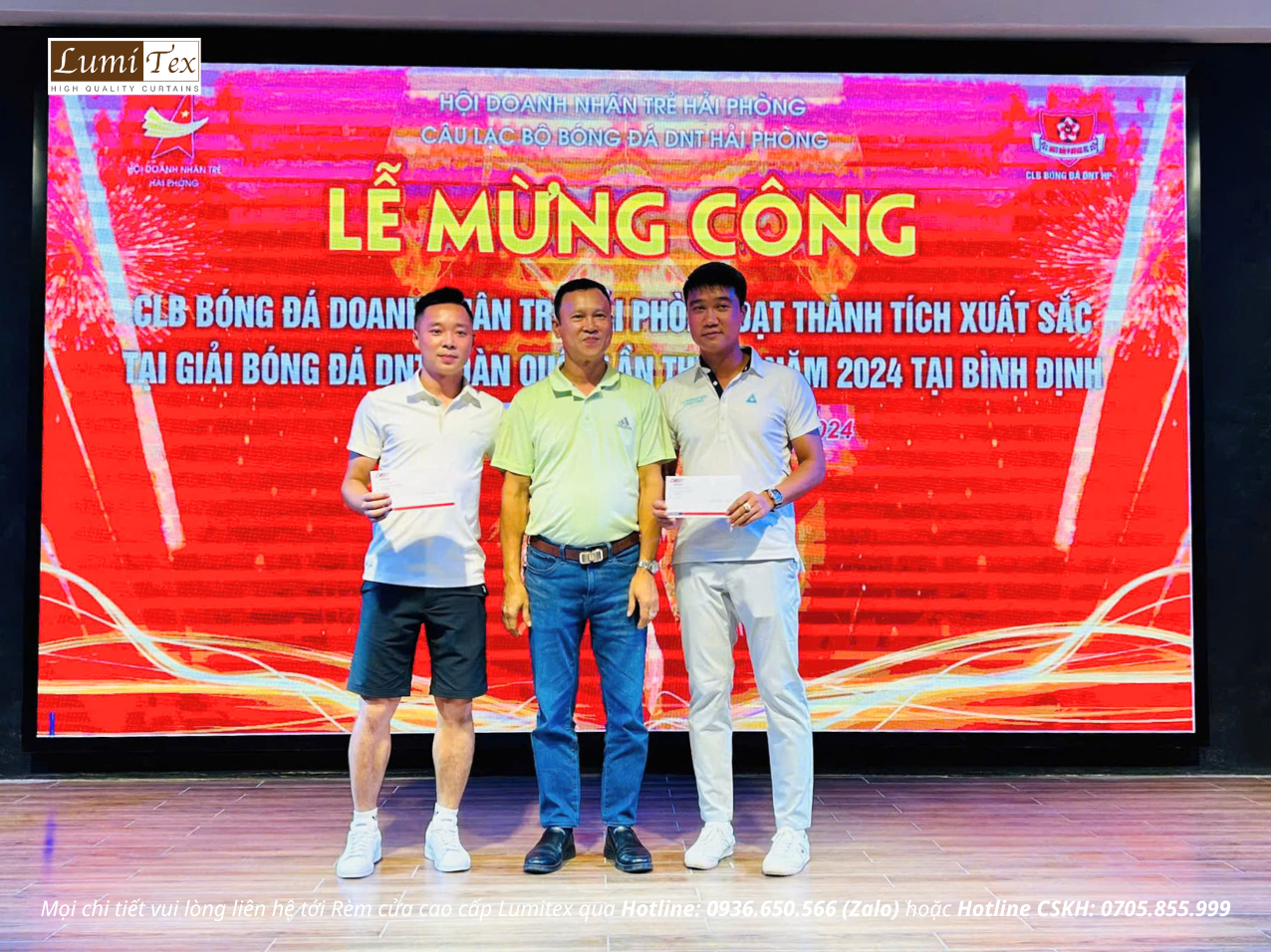 Rèm Lumitex tham dự lễ mừng công CLB bóng đá doanh nhân trẻ Hải Phòng