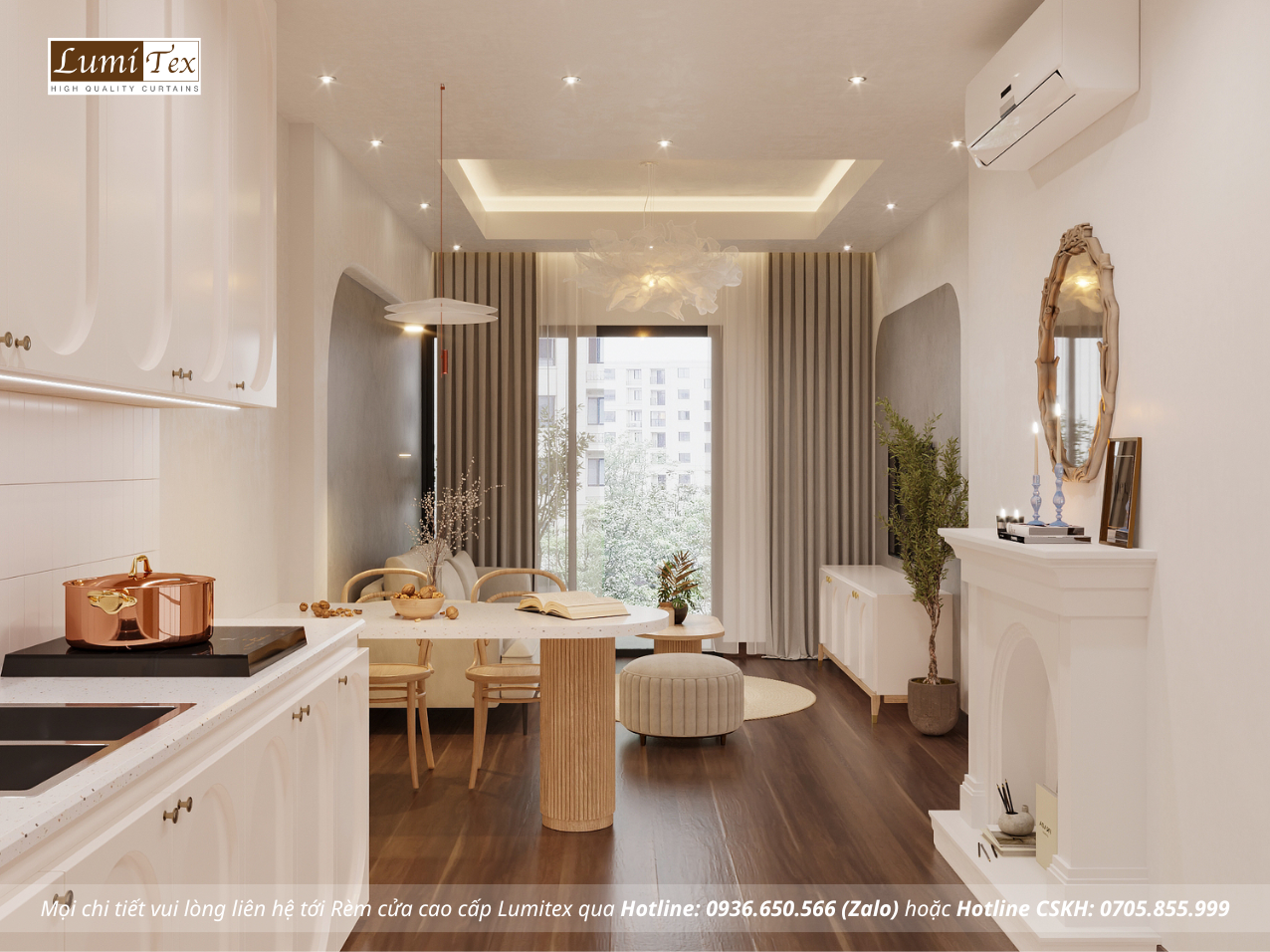 Tư vấn chọn rèm phòng khách chung cư Hoàng Huy Commerce sang trọng và hiện đại
