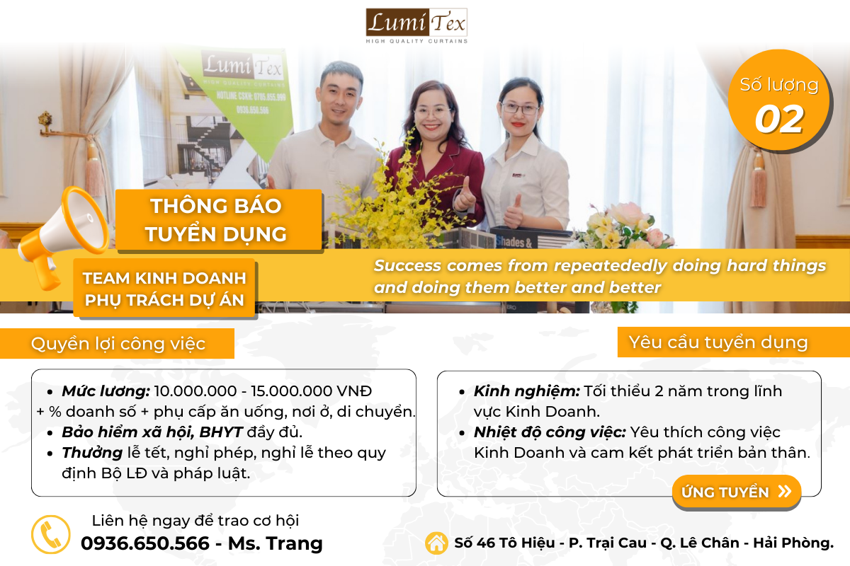 TUYỂN DỤNG NHÂN SỰ LUMITEX 2024