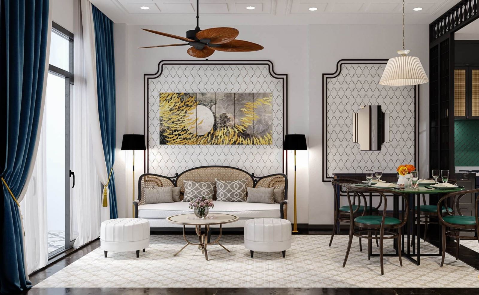 Phong cách mang đậm nét văn hóa của mỗi nước kết hợp với nhau tạo nên Indochina interior design độc đáo