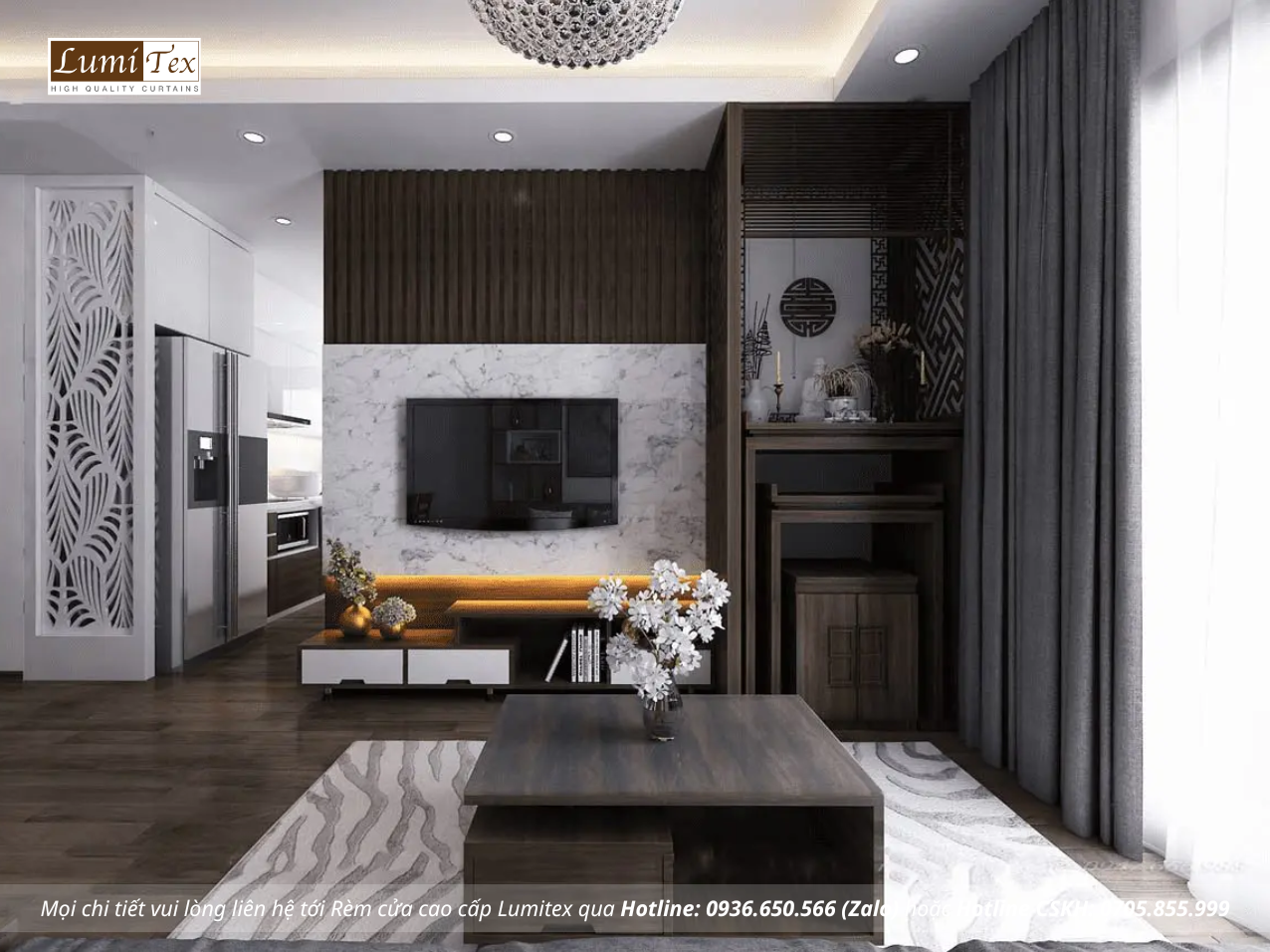 Rèm chung cư chống nắng cản sáng – Giải pháp hoàn hảo cho căn hộ hiện đại