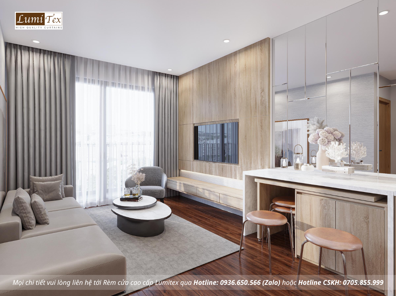 Rèm chung cư chống nắng cản sáng – Giải pháp hoàn hảo cho căn hộ hiện đại