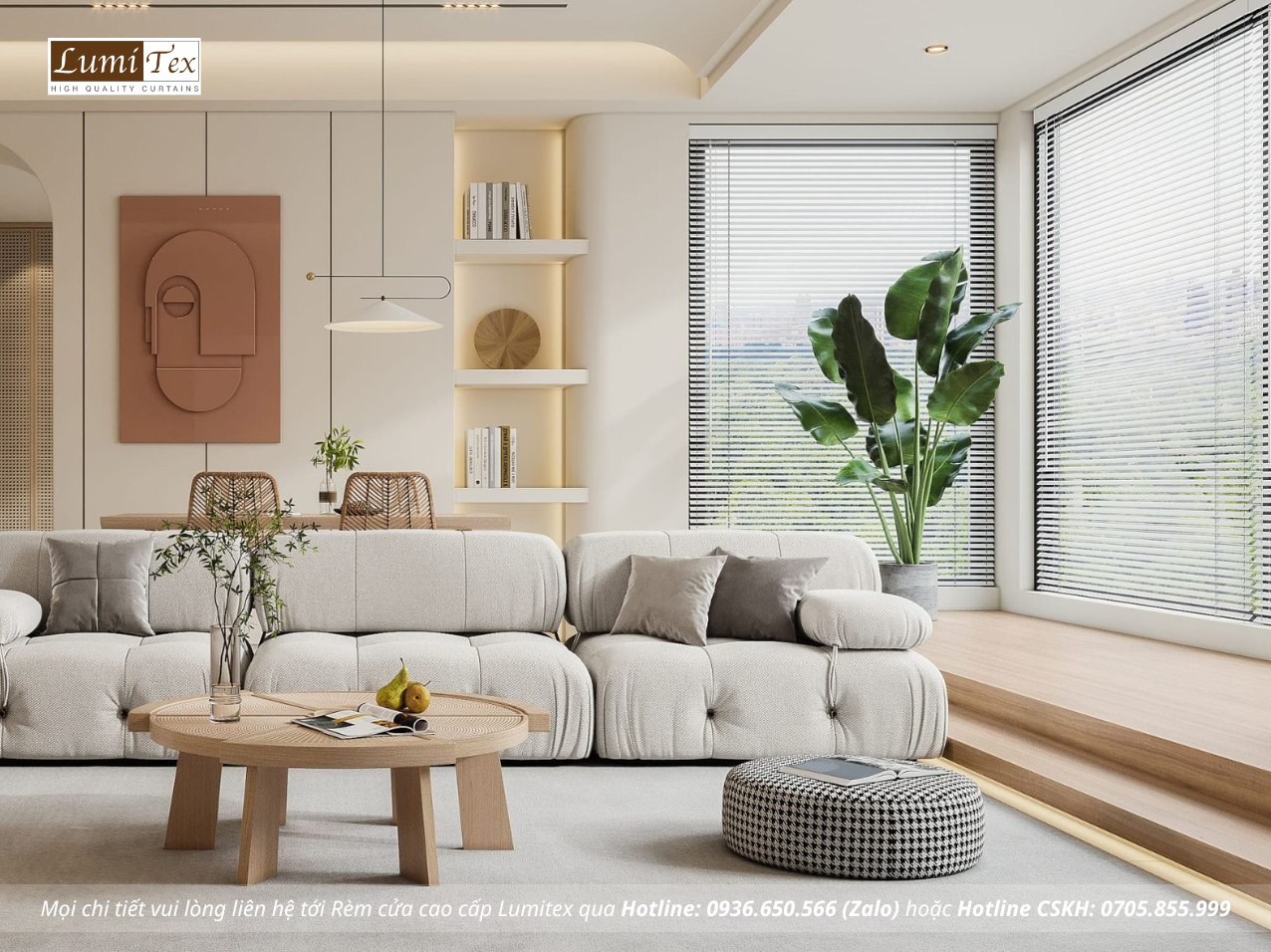 Rèm cửa chống nắng cản sáng cho căn hộ chung cư cao cấp