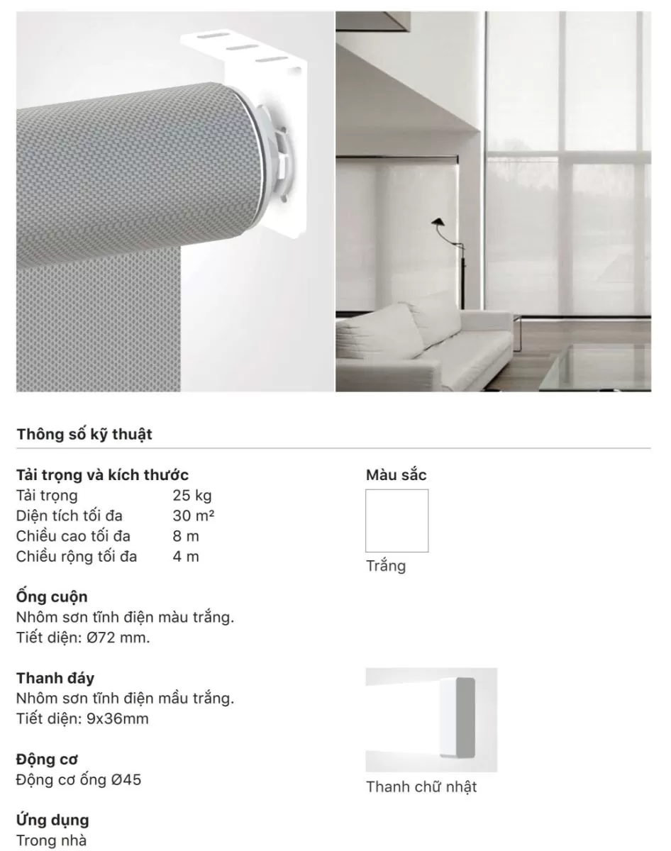Rèm cuốn Hàn Quốc ECOSHADE Hệ Capella