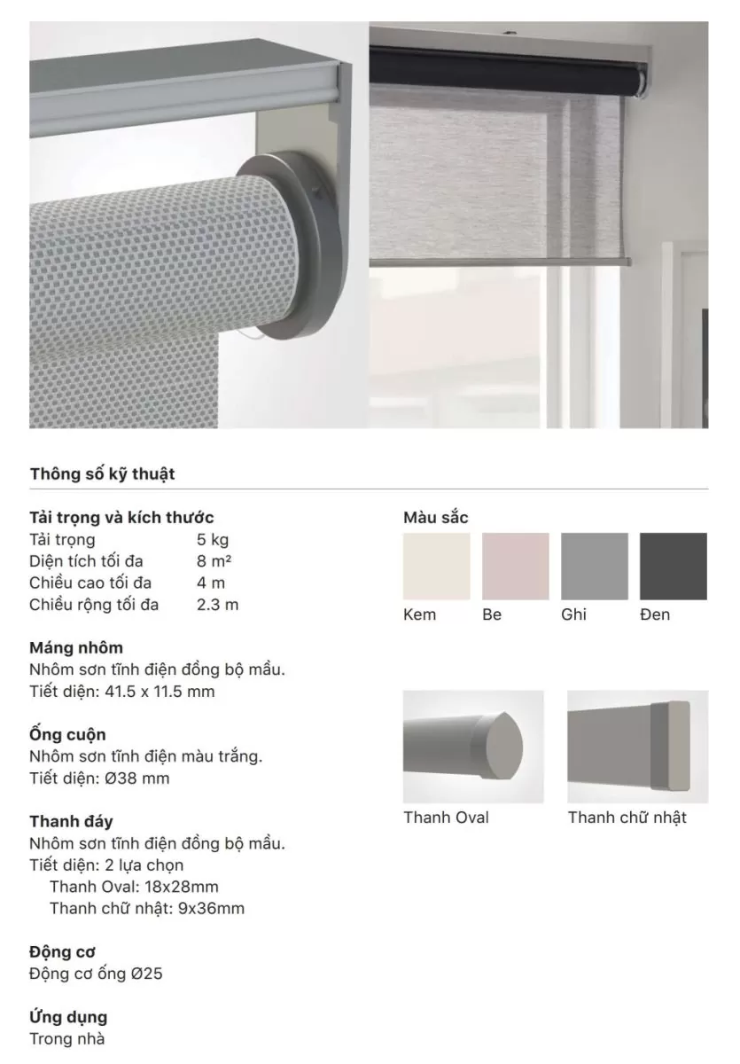 Rèm cuốn Hàn Quốc ECOSHADE Hệ Craven