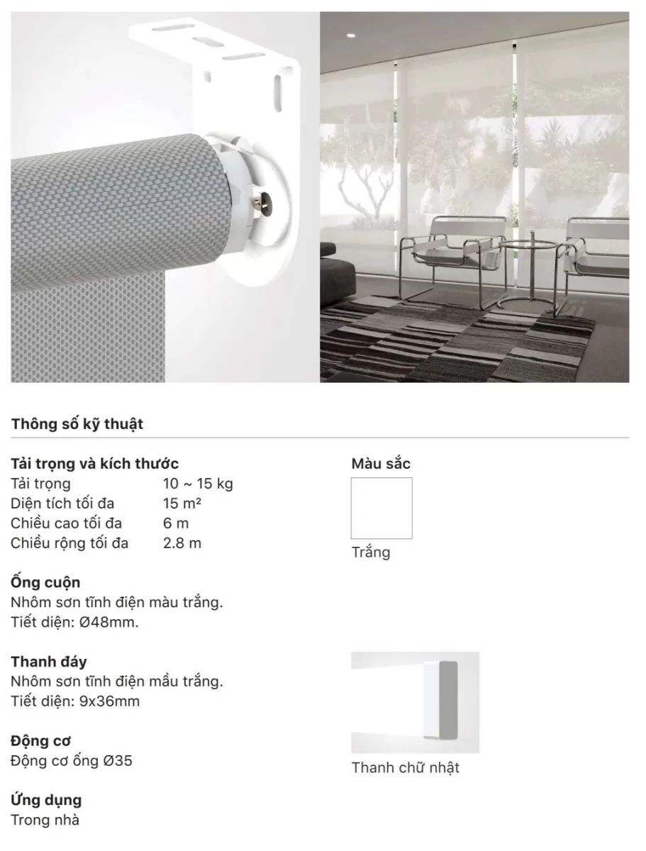Rèm cuốn Hàn Quốc ECOSHADE Hệ Vaneto