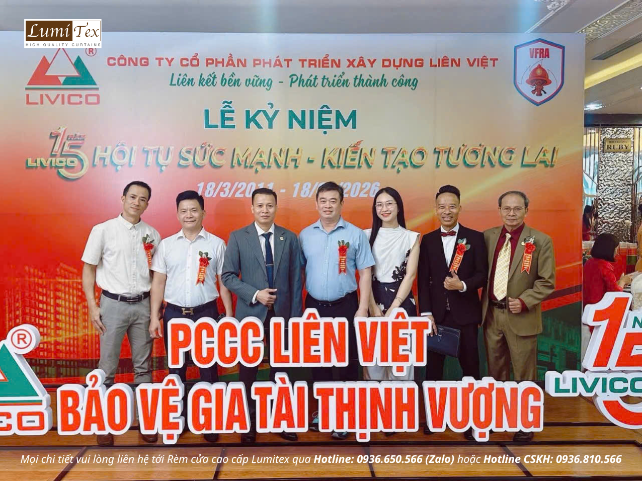 Rèm Lumitex chúc mừng Lễ kỷ niệm 15 năm thành lập Công ty CP Phát triển Xây dựng Liên Việt
