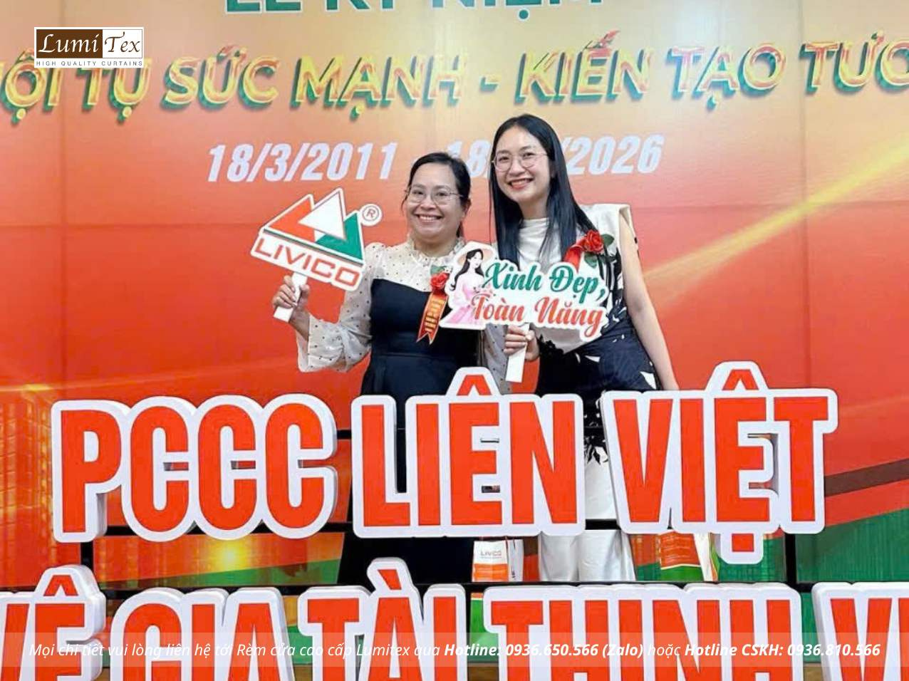 Rèm Lumitex chúc mừng Lễ kỷ niệm 15 năm thành lập Công ty CP Phát triển Xây dựng Liên Việt