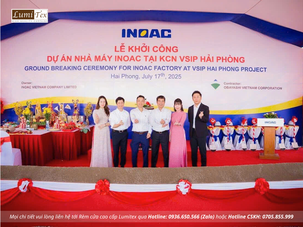 Rèm Lumitex tham dự lễ khởi công Nhà máy INOAC tại KCN VSIP Hải Phòng
