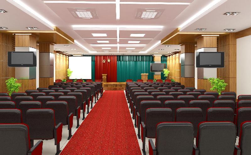 ​Để hội trường trở nên lộng lẫy, tạo nên một không khí lịch sự trang nghiêm cho buổi làm việc thì rèm hội trường phản ánh rất tốt điều đó
