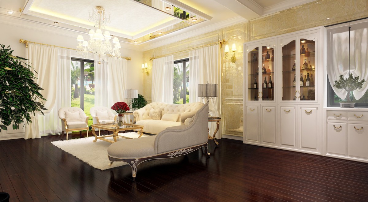 rèm tân cổ điển đẹp cho biệt thự
