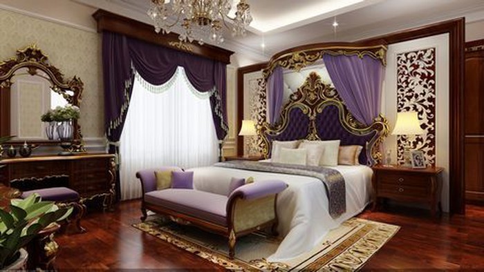 rèm tân cổ điển đẹp cho phòng ngủ