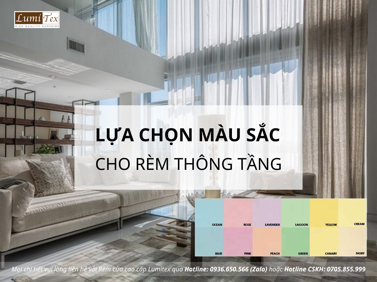 Chọn Lựa Màu Sắc Phù Hợp Cho Rèm Cửa Thông Tầng