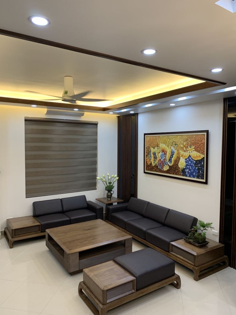 Sự kết hợp các đường nét nhịp nhàng của rèm cầu vồng Hàn Quốc gia tăng thêm nét trang nhã cho không gian sống.