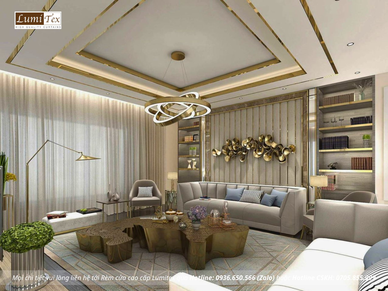 Rèm vải tự động sang trọng