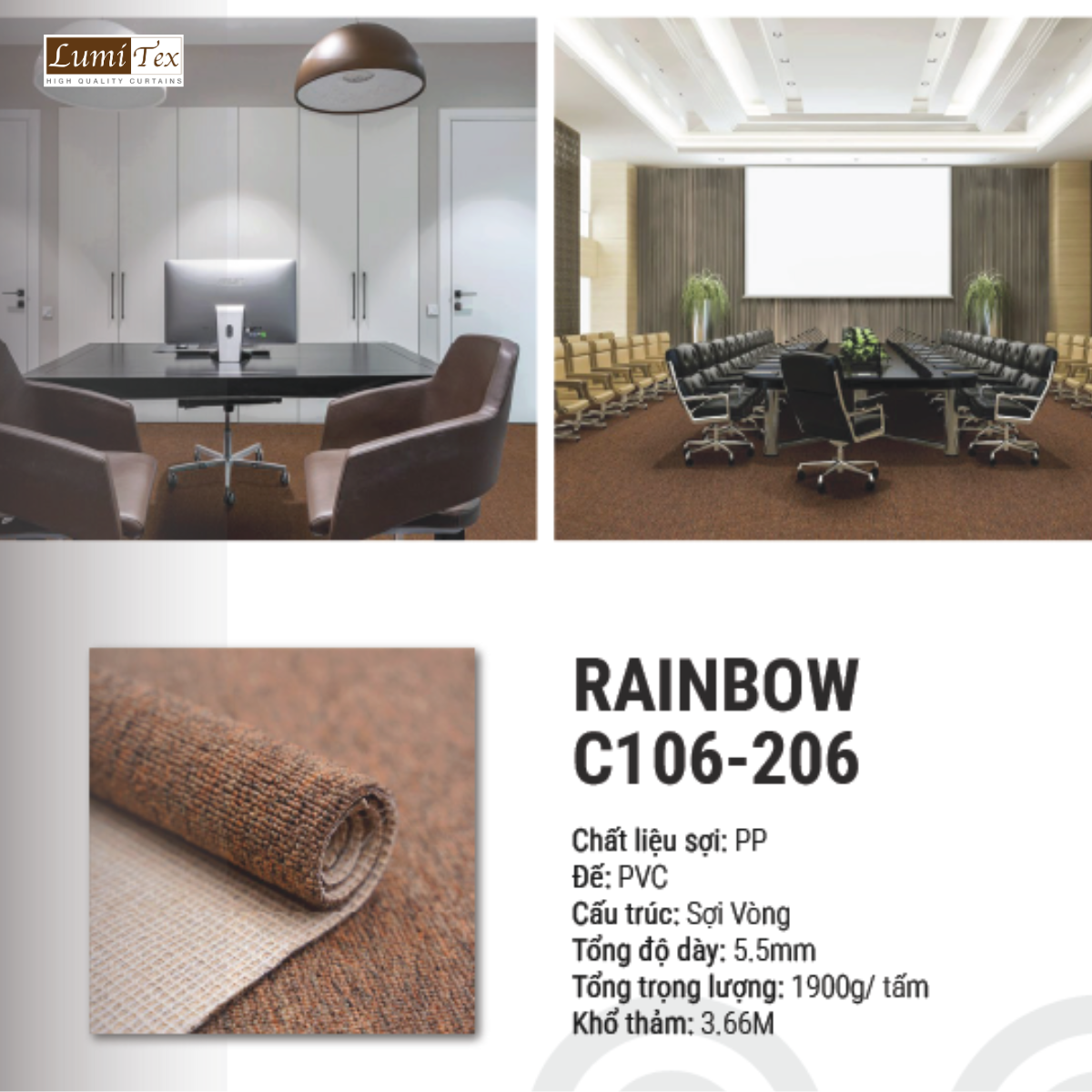 Thảm trải sàn Rainbow – Giải pháp lót sàn tinh tế, hiện đại