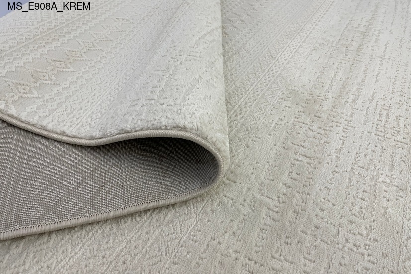 Thảm sợi ngắn MS_E908A_KREM - Thảm Trải Sàn Cao Cấp Thổ Nhĩ Kỳ