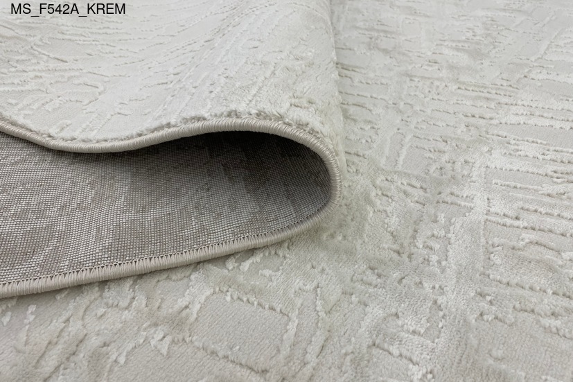 Thảm sợi ngắn MS_F542A_KREM - Thảm Trải Sàn Cao Cấp Thổ Nhĩ Kỳ