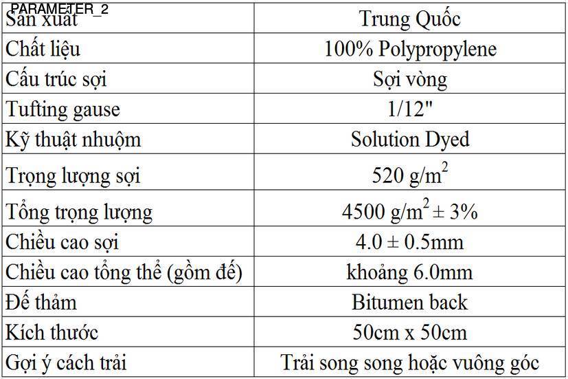 MẪU THẢM SỢI NGẮN NHẬP KHẨU TRUNG QUỐC PARAMETER_2