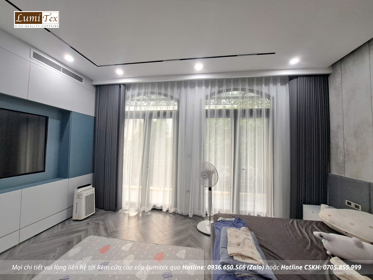  thi công rèm cửa tại Biệt thự song lập Vinhomes Ocean Park 2 Hà Nội 
