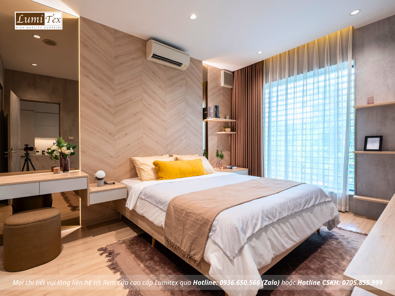 Thi công rèm cao cấp cho Villa – Showroom Gỗ An Cường, Cầu Giấy, Hà Nội