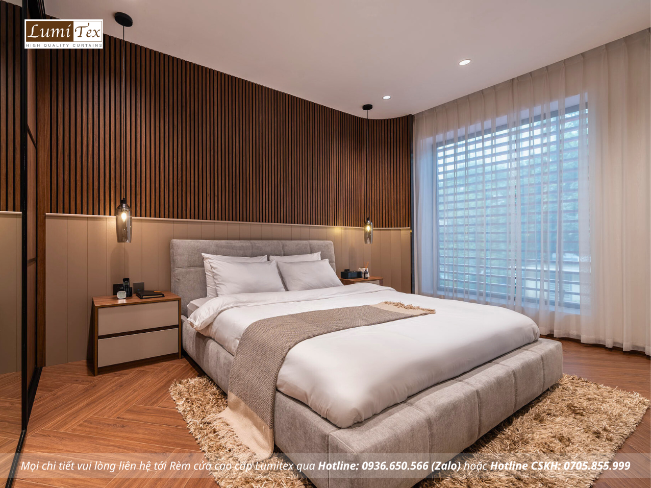 Thi công rèm cao cấp cho Villa – Showroom Gỗ An Cường, Cầu Giấy, Hà Nội