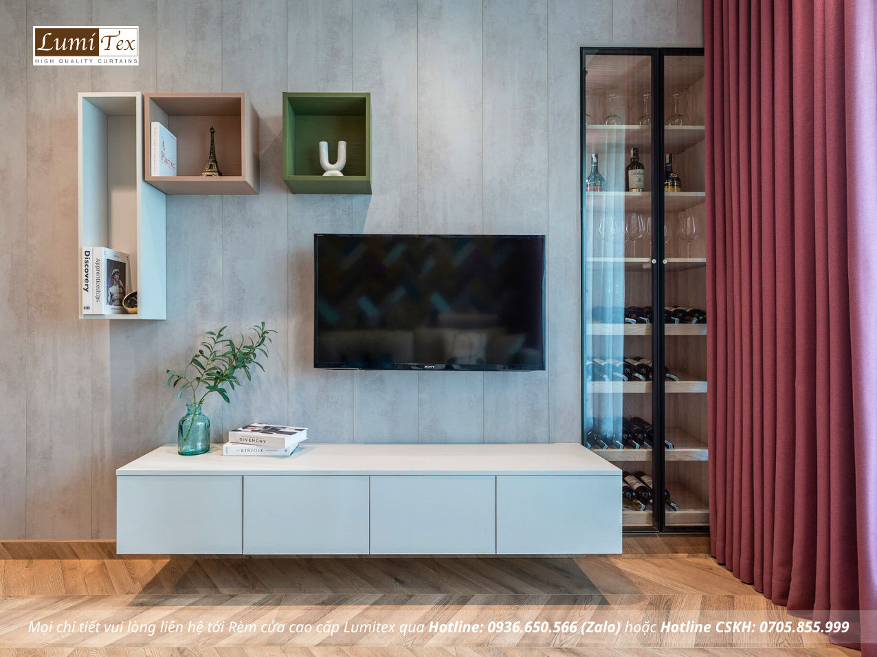 Thi công rèm cao cấp cho Villa – Showroom Gỗ An Cường, Cầu Giấy, Hà Nội