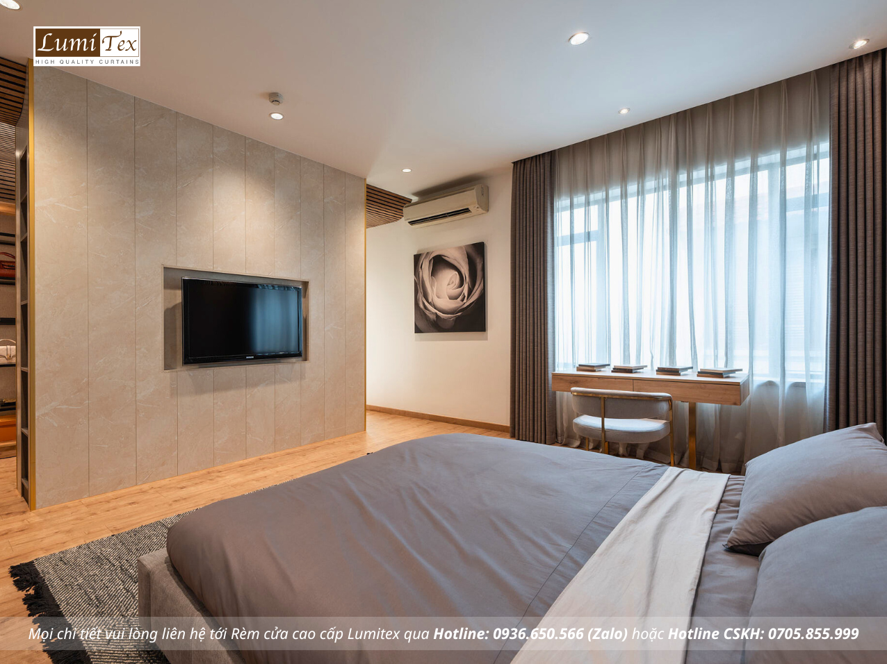 Thi công rèm cao cấp cho Villa – Showroom Gỗ An Cường, Cầu Giấy, Hà Nội