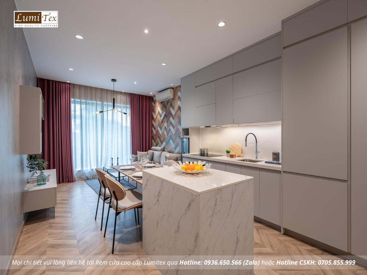Thi công rèm cao cấp cho Villa – Showroom Gỗ An Cường, Cầu Giấy, Hà Nội