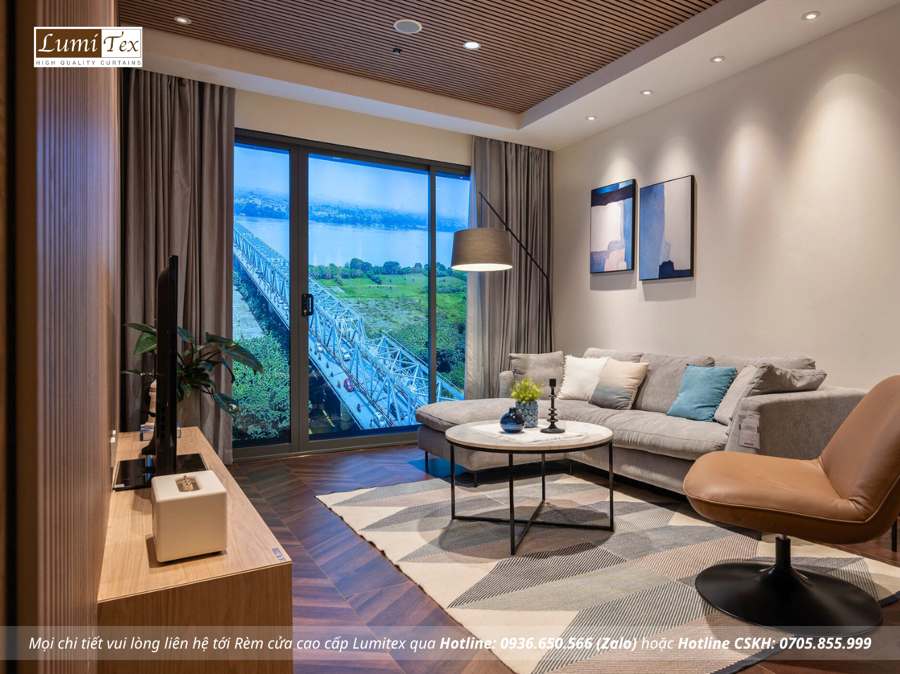 Thi công rèm cao cấp Showroom Gỗ An Cường tại chi nhánh Hoàn Kiếm, Hà Nội