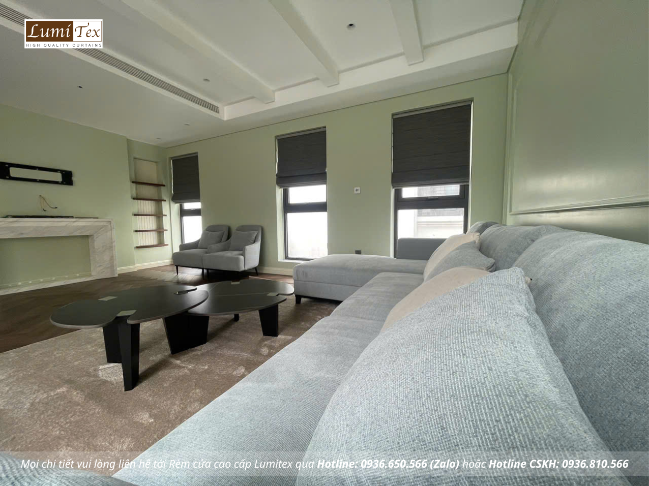 Thi công rèm cao cấp công trình nhà phố tại Hoàng Huy Riverside Hải Phòng