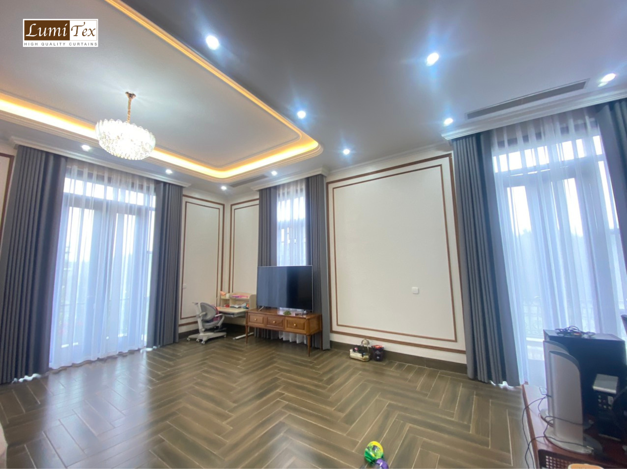 Thi công rèm cửa trọn gói tại Biệt thự thành phố Ninh Bình
