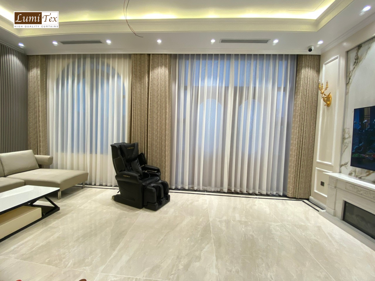 Thi công rèm cửa trọn gói tại Biệt thự Dương Quan, Thuỷ Nguyên