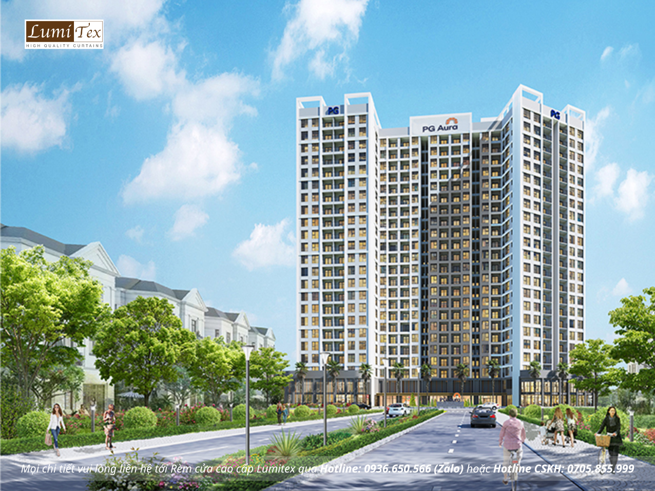 Thi công rèm vải Nhật Bản tại căn hộ mẫu Dự án chung cư PG Aura An Đồng