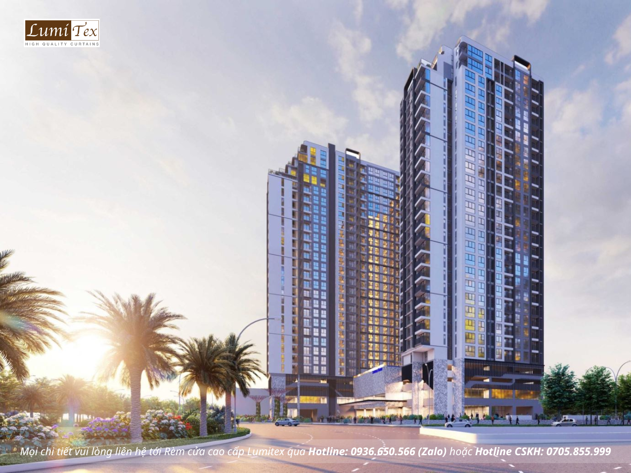 Thi công rèm vải và rèm voan Hàn Quốc tại căn hộ mẫu Dự án Sentosa Skypark