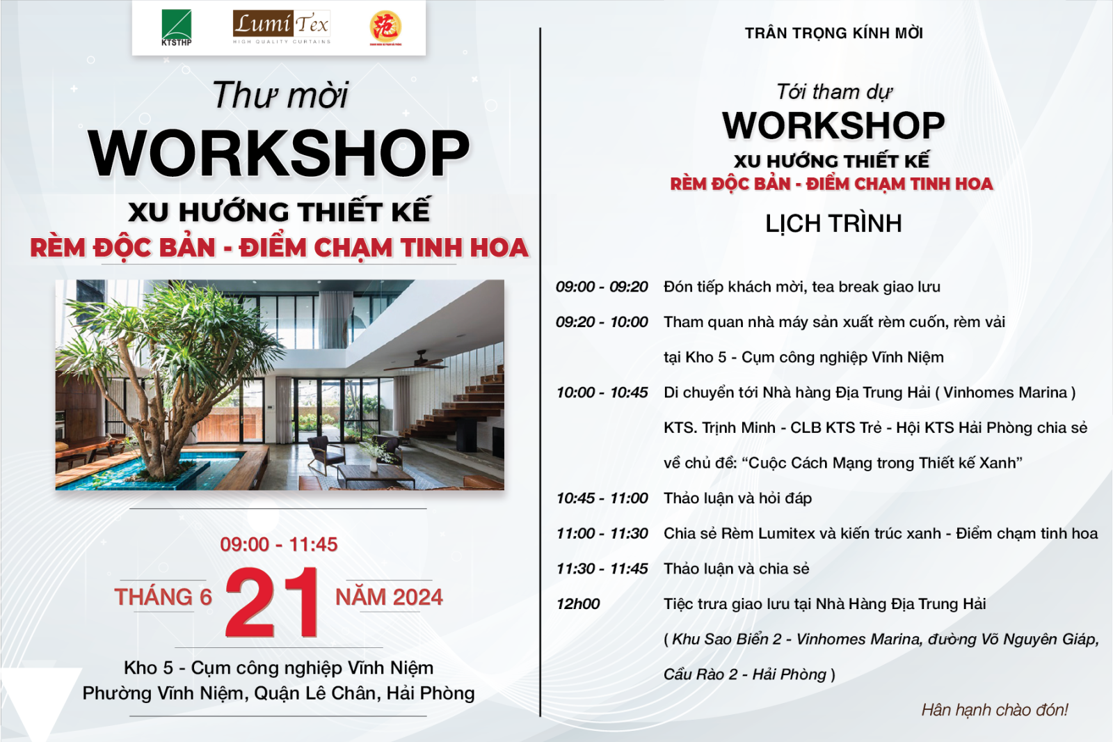 Rèm Lumitex tổ chức Workshop Xu Hướng Thiết Kế Độc Bản - Điểm Chạm Tinh Hoa