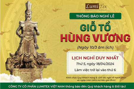 THÔNG BÁO LỊCH NGHỈ LỄ GIỖ TỔ HÙNG VƯƠNG 10/3