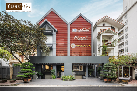 Thi công rèm cao cấp cho Villa – Showroom Gỗ An Cường, Cầu Giấy, Hà Nội